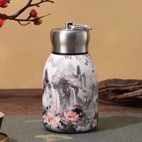 The light luxury 316 stainless steel peacock koi retro water cup is portable and has a high level of appearance. It is a creative outdoor little chubby boy thumbnail 7