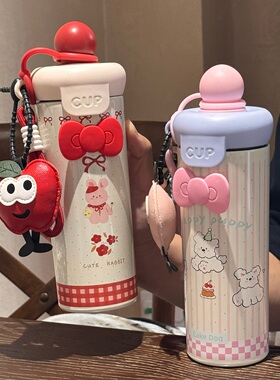 新款316不锈钢保温杯女生高颜值大容量水杯咖啡杯吸管学生杯子