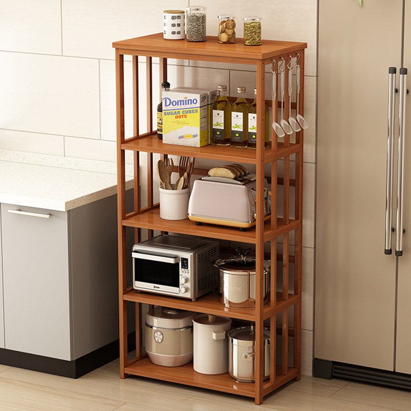 厨房阳台杂物架客厅办公室茶叶茶具收纳架书架杂物架多层微波炉架
