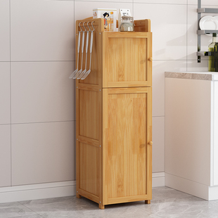 实木家用多功能夹缝柜置物架厨房靠墙冰箱置物架窄架落地缝隙架子