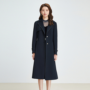 收腰弹力风衣外套中长款 珂莱商场同款 长袖 经典 KJ00751Q7 25冬新款