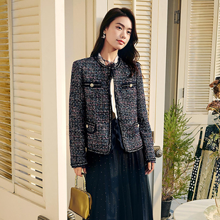 短外套 玫瑰边小香风羊毛混纺薄款 KB00515Q7 26春新款 珂莱商场同款