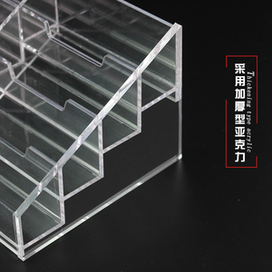 透明底座定制亚克力名片盒前台 桌面卡片收纳盒 台卡展示架放置架