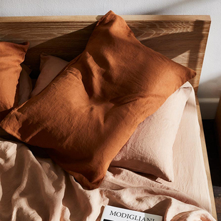 乳胶枕套无印法国亚麻一只装40x60额水洗记忆头枕防头油枕头罩家