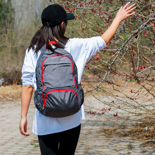 户外大容量双肩背包可折叠轻便防水旅行徒步逛街休闲包男女新款