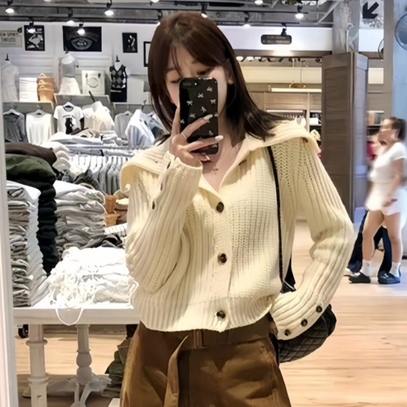 GDAMSS新款2026春季时尚慵懒风开衫百搭温柔风毛衣长袖针织外套女,女装/女士精品,毛针织衫,淘宝优惠券,粉丝福利购,淘宝优惠卷