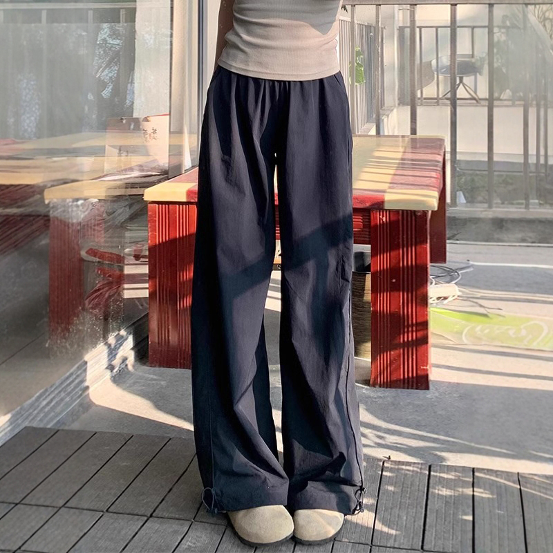 藏青色工装裤子女春夏新款小个子