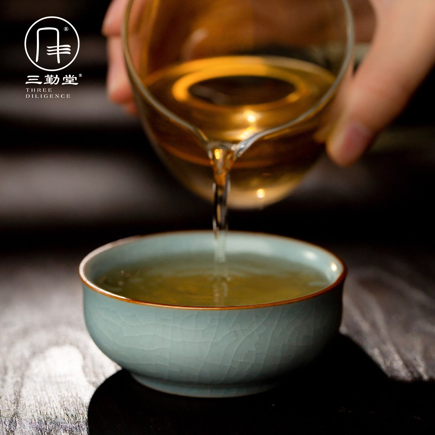 三勤堂汝窑吉祥杯普洱茶红茶主人杯单杯景德镇功夫茶具养金丝开