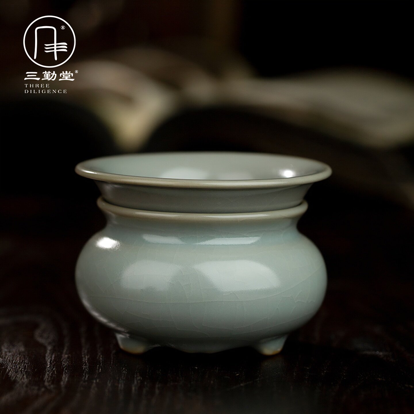 三勤堂汝窑茶漏茶滤景德镇陶瓷功夫茶具滤茶器滤网茶道配件高档