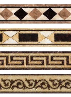 瓷砖腰线贴纸墙贴防水自粘客厅波导线条卫生间地砖装饰墙裙踢脚线