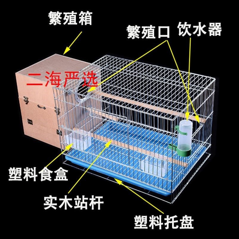 鹦鹉笼子带繁殖箱中大型飞行镀锌八哥虎皮牡丹加粗养殖大号鸟笼子