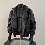 欧美街头潮流宽松机车服皮衣帅气高级飞行员PU皮夹克外套PJ03P70，男装皮衣，电商D256-2(原A064-2)