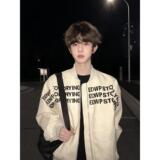 字母印花美式棒球服廓形高街hiphop高级感飞行夹克外套NB198P65，男装夹克，电商D256-2(原A064-2)