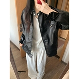 美式复古美拉德拉链PU皮衣宽松皮夹克潮牌机车外套PJ12P65，男装皮衣，电商D256-2(原A064-2)