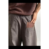 亚麻西裤宽松休闲裤男韩版潮流百搭裤子坠感阔腿拖地长裤SF23P65，男装西裤，电商D256-2(原A064-2)