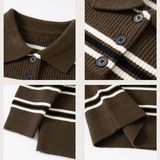 撞色条纹polo衫男士轻熟商务休闲翻领针织衫打底衫NB354p55，男装T恤，电商D256-2(原A064-2)