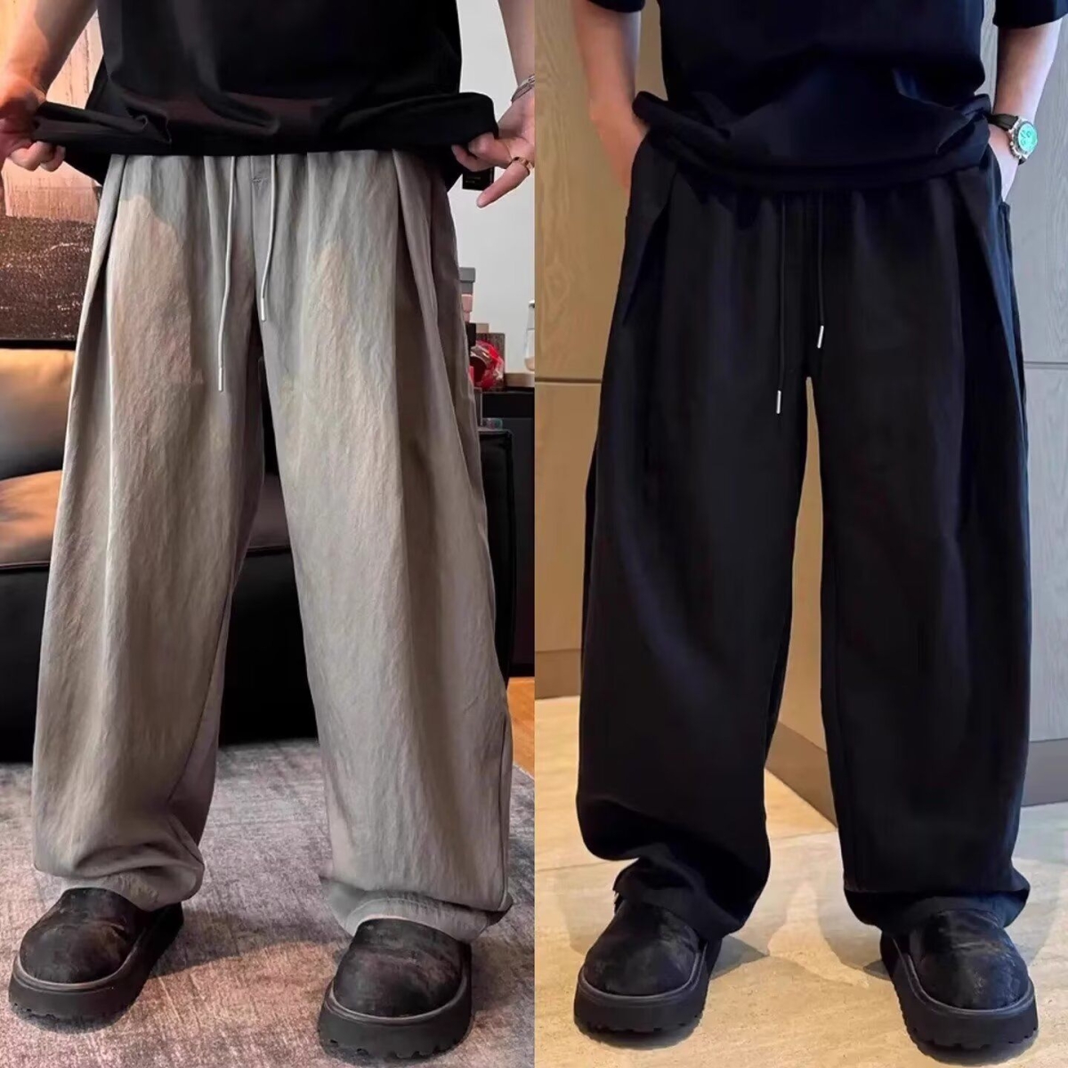 百搭休闲裤宽松直筒休闲裤潮男束脚裤百搭ins港风潮男裤F313P35特，男装休闲裤，电商D256-2(原A064-2)