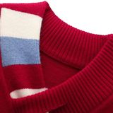 围巾V领毛衣男秋冬潮牌痞帅青少年学生加厚保暖红色线衣NB384P55，男装针织衫/毛衣，电商D256-2(原A064-2)