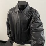 欧美街头潮流宽松机车服皮衣高级感飞行员PU皮夹克外套PJ09P60，男装皮衣，电商D256-2(原A064-2)