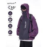 防晒衣痞帅外套高街潮牌港风日系韩版潮流宽松夹克FS003P45特，男装防晒衣，电商D256-2(原A064-2)