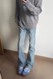 高级感美式高街cleanfit牛仔裤男修身显瘦复古直筒微喇裤GJ320P45，男装牛仔裤，电商D256-2(原A064-2)