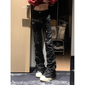 新款舞台表演青少年潮流男休闲男士紧身拉链拼接皮裤子NB340 P75，男装皮裤，电商D256-2(原A064-2)