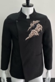 新中式婚服立领黑色复古中山装订婚帅气新郎结婚礼服NB315P65，男装民族服装，电商D256-2(原A064-2)