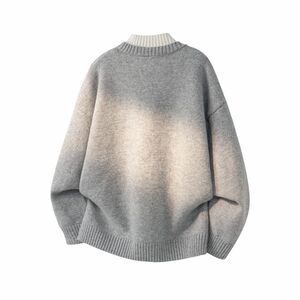 灰色亨利领美式高街毛衣假两件慵懒风内搭打底针织衫NB332 P75图片