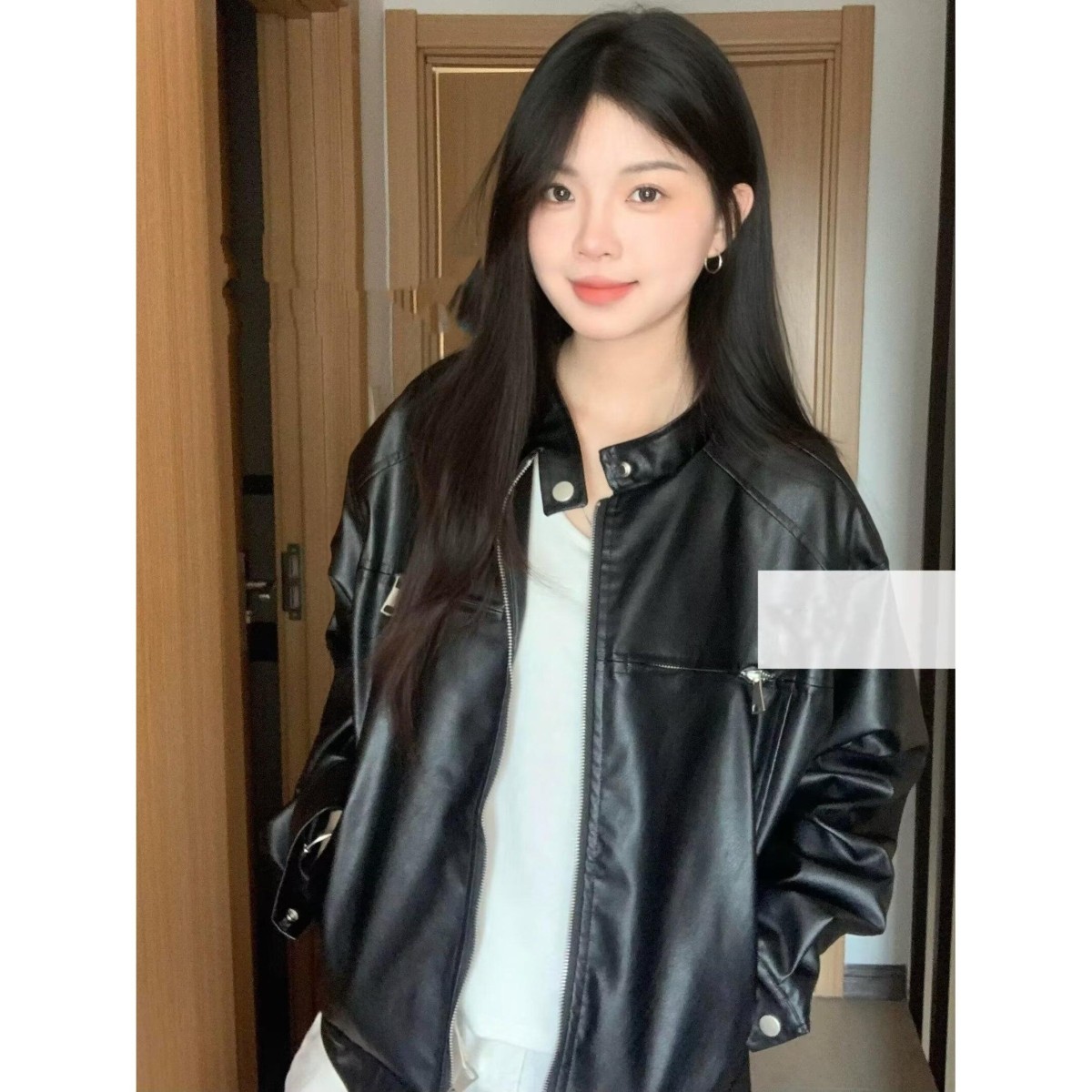 美式复古美拉德拉链PU皮衣宽松皮夹克潮牌机车外套PJ12P65，男装皮衣，电商D256-2(原A064-2)