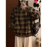 美式复古街头潮牌格子外套新设计感小众拼接宽松翻领夹克B107P85，男装夹克，电商D256-2(原A064-2)