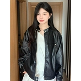 美式复古美拉德拉链PU皮衣宽松皮夹克潮牌机车外套PJ12P65，男装皮衣，电商D256-2(原A064-2)