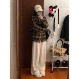 美式复古街头潮牌格子外套新设计感小众拼接宽松翻领夹克B107P85，男装夹克，电商D256-2(原A064-2)