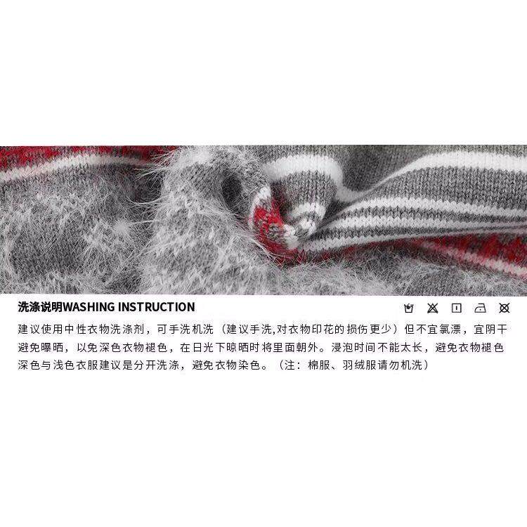 秋冬开衫毛衣美式复古休闲慵懒风马海毛针织衫条纹外套NB104P60,男装针织衫/毛衣,电商D256-2(原A064-2)