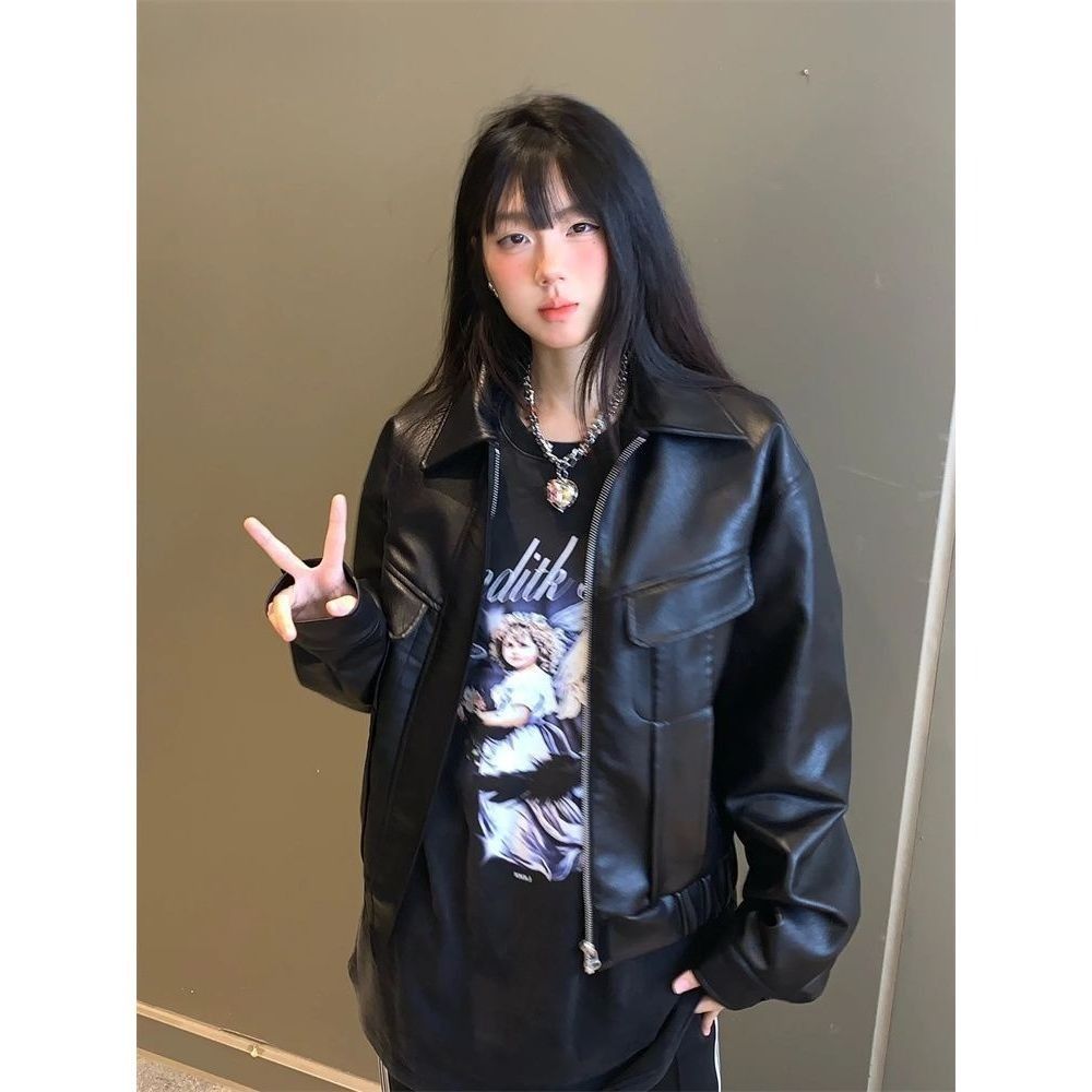 美式复古短款皮衣外套2025冬秋款高街小个子机车皮夹克NB265p80，男装夹克，电商D256-2(原A064-2)