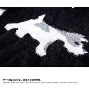 马海毛秋冬韩版慵懒风小马提花针织衫毛衣水貂毛外套NB288 P50图片