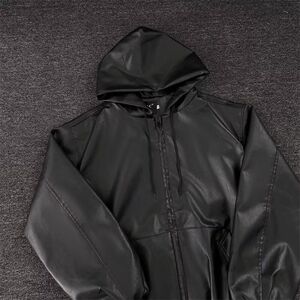 秋季美式街头PU皮机车风连帽皮衣情侣上衣潮夹克外套NB29 P70图片