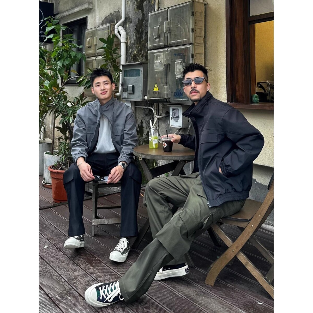 夹克外套男款秋季修身立领痞帅高级感男装时尚飞行员工装nb70p75,男装夹克,电商D256-2(原A064-2)