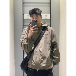 锦棉皱刺绣防晒外套 军绿色 杏色 黑色M到3XL2025年潮 887 P40特图片