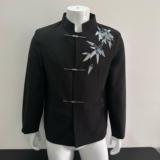 新中式男士中山装刺绣春新款新郎婚礼订婚宴会西服复古NB318P65，男装西服，电商D256-2(原A064-2)