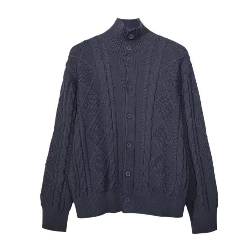 开衫毛衣美式复古休闲慵懒风V领针织衫男纯色外套潮ZZS89P65,男装针织衫/毛衣,电商D256-2(原A064-2)