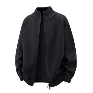 男士立领开衫毛衣搭配休闲裤男装穿搭针织外套运动套装NB207 P55图片