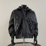 欧美街头潮流宽松机车服皮衣帅气高级飞行员PU皮夹克外套PJ03P70，男装皮衣，电商D256-2(原A064-2)