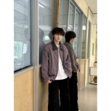 美式复古拼接仿皮炒色拉链夹克雅丹风外套cleanfit外套NB162P70，男装夹克，电商D256-2(原A064-2)