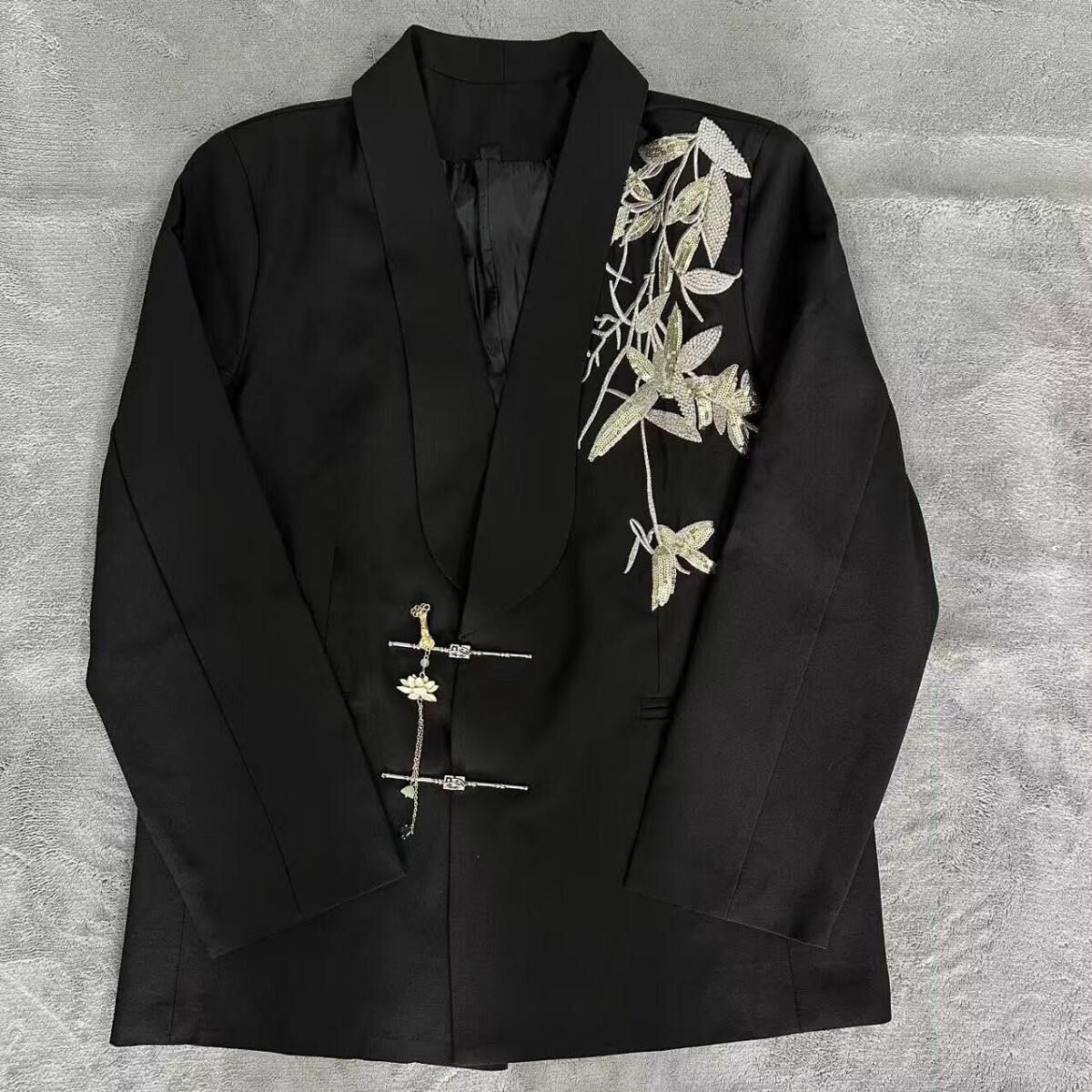 新款结婚西服订婚西装风唐装新中式男装新郎婚礼服NB316P85，男装西服套装，电商D256-2(原A064-2)