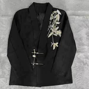 新款结婚西服订婚西装风唐装新中式男装新郎婚礼服NB316 P85，男装西服套装，电商D256-2(原A064-2)