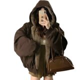 美式复古双面穿连眉仿貂毛情侣座山雕棉服夹克棉服NB249P100，男装夹克，电商D256-2(原A064-2)