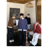 美式高街潮牌灰色假两件毛衣宽松chic上衣复古欧美针织衫NB223P60，男装针织衫/毛衣，电商D256-2(原A064-2)