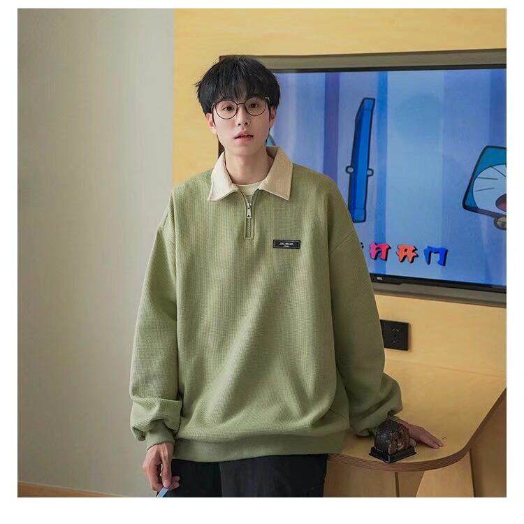 POLO翻领卫衣男女情侣同款日系学院风上衣外套控PPL1-P40,男装Polo衫,电商D256-2(原A064-2)