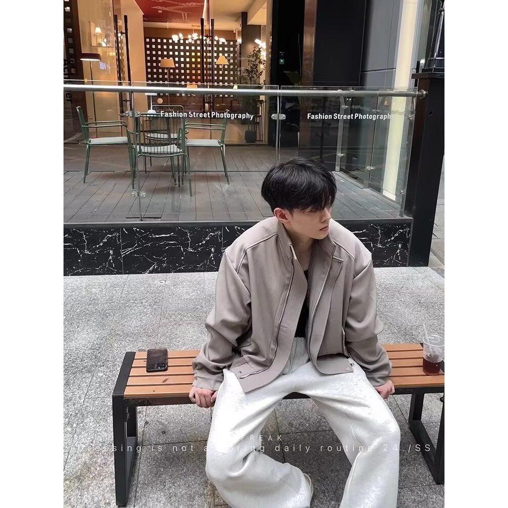 痞帅外套男ins高街潮牌港风日系原宿风韩版潮流宽松夹克J1233P75,男装夹克,电商D256-2(原A064-2)