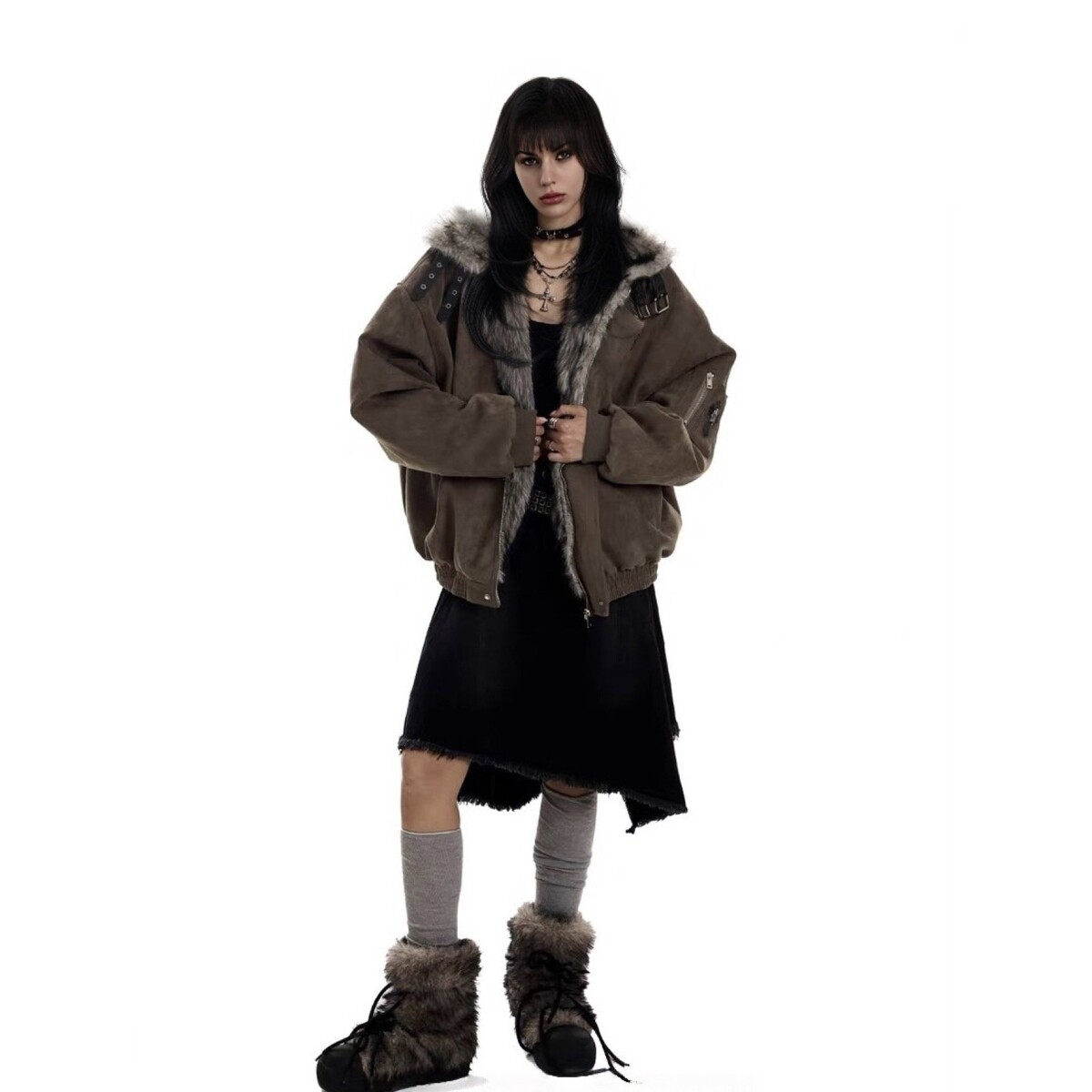美式复古毛领十字架座山雕棉服外套加厚夹克冬季棉衣NB313P110,男装夹克,电商D256-2(原A064-2)